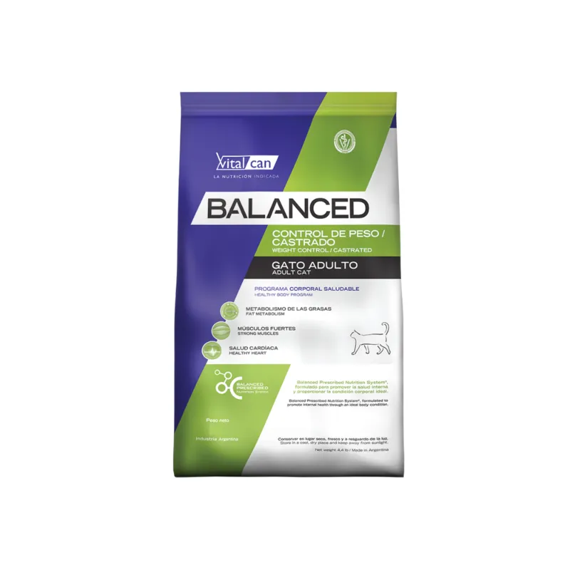 2kg Balanced Gato Ctrl Peso/Castrado All Ages